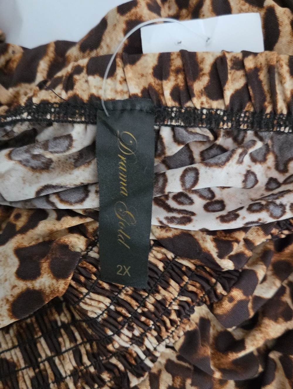 Dreamgirl Brown and Tan Leopard-Print Strapless Jumpsuit - Picture 4 of 4